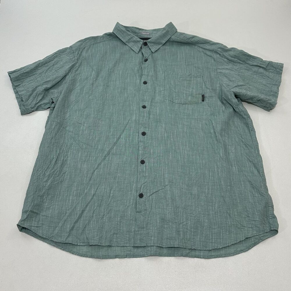 Columbia Sportswear Company Men's Short Sleeve Button-Up Shirt Green, Size XXL
